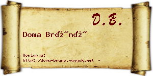 Doma Brúnó névjegykártya